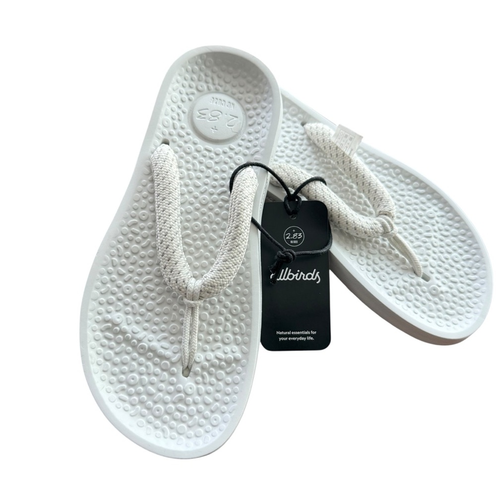 Allbirds Sugar Zeffer Sandals Women's 6 White Comfort Flip Flops Unisex New